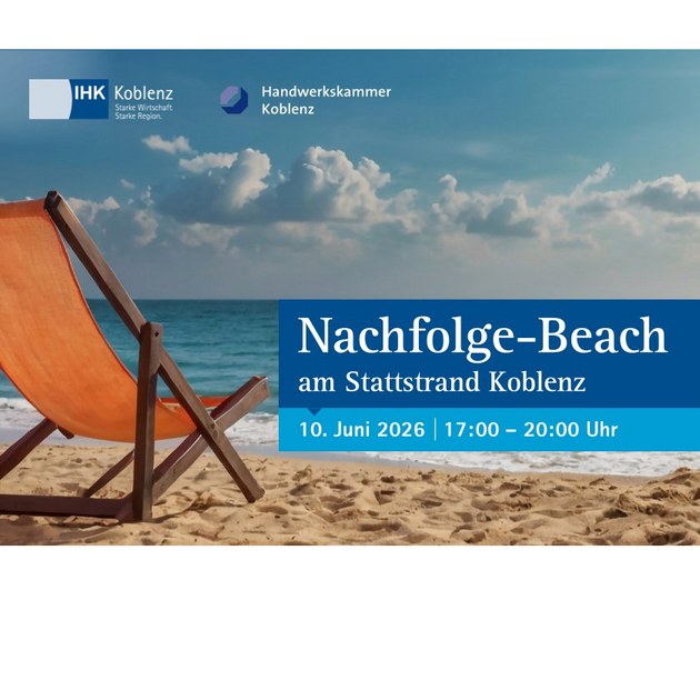 Nachfolge-Beach am 10. Juni 2026 in Koblenz
